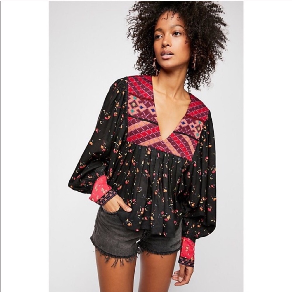 Free People Lady Lou Printed Top